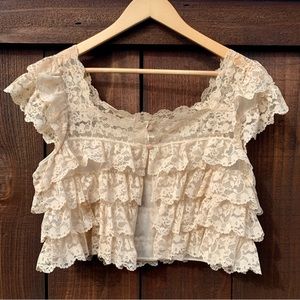 Vintage Lingerie Ruffle Top